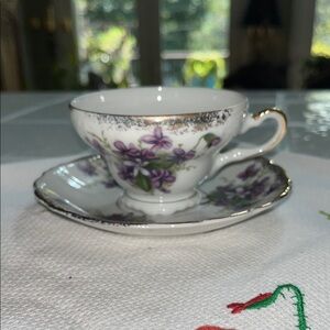 Floral Teacup and Saucer Set